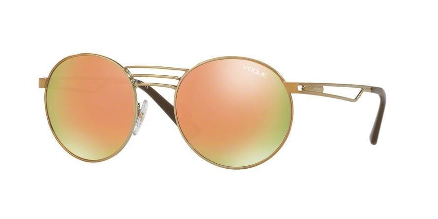 Vogue VO4044S Round Sunglasses  848/5R-BRUSHED PALE GOLD 52-20-135 - Color Map gold
