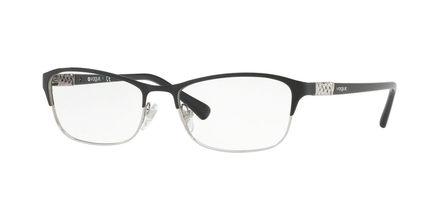 Vogue VO4057B Pillow Eyeglasses  352-TOP BLACK/SILVER 52-17-135 - Color Map black