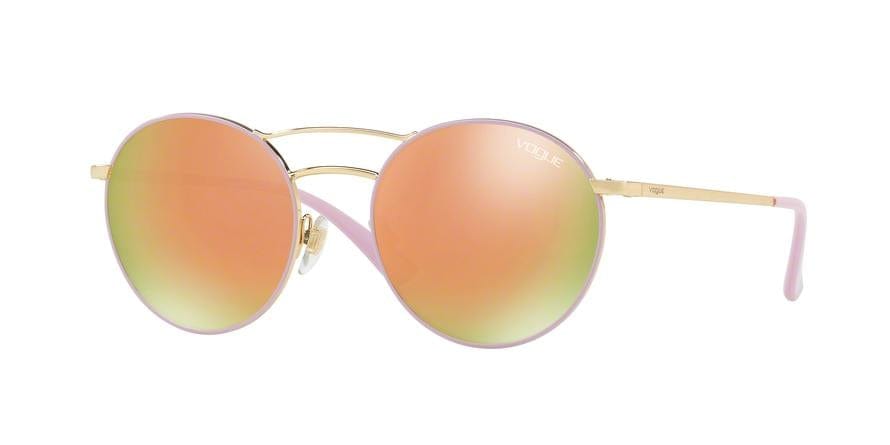 Vogue VO4061S Round Sunglasses  50245R-GOLD/PINK 52-19-135 - Color Map pink