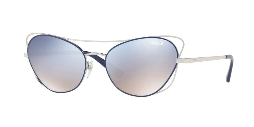 Vogue VO4070S Cat Eye Sunglasses  50597B-SILVER/BLUE 57-17-135 - Color Map blue
