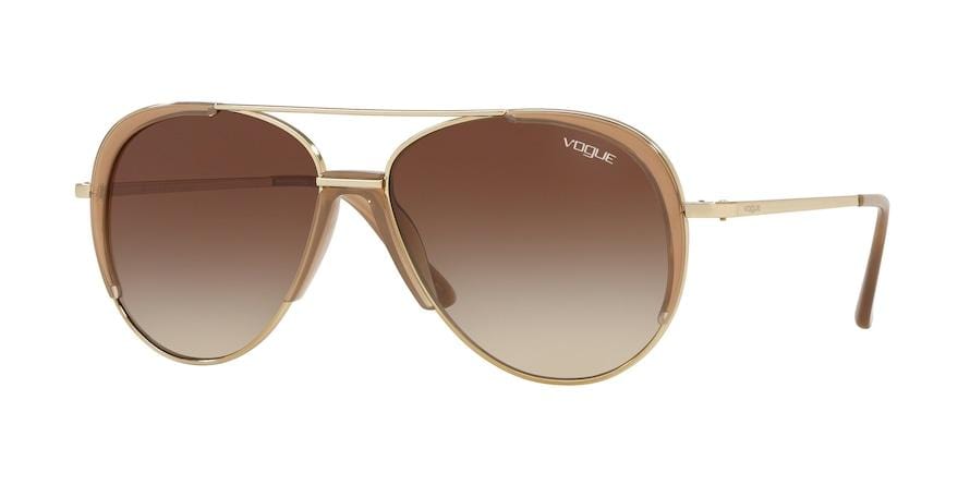 Vogue VO4097S Pilot Sunglasses  848/13-PALE GOLD 58-14-135 - Color Map light brown