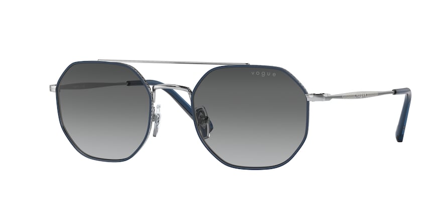 Vogue VO4193S Irregular Sunglasses  323/11-TOP BLUE/SILVER 51-20-145 - Color Map blue