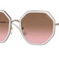 Vogue VO4224S Irregular Sunglasses  513814-LIGHT BROWN/WHITE 55-19-135 - Color Map white