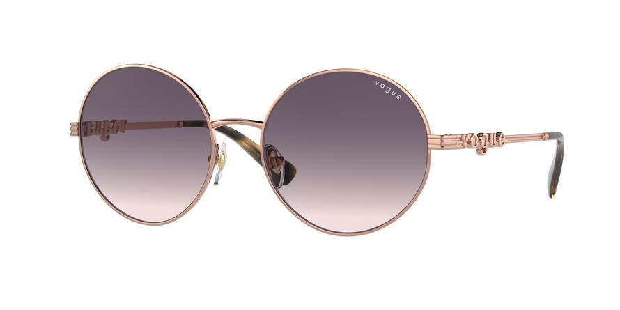 Vogue VO4227S Round Sunglasses  515236-ROSE GOLD 53-17-135 - Color Map pink