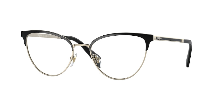 Vogue VO4250 Oval Eyeglasses  352-TOP BLACK/PALE GOLD 53-18-140 - Color Map black