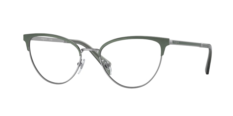 Vogue VO4250 Oval Eyeglasses  5178-TOP BRUSHED GREEN/GUNMETAL 53-18-140 - Color Map green
