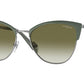 Vogue VO4251S Butterfly Sunglasses  51788E-TOP BRUSHED GREEN/GUNMETAL 55-18-140 - Color Map green