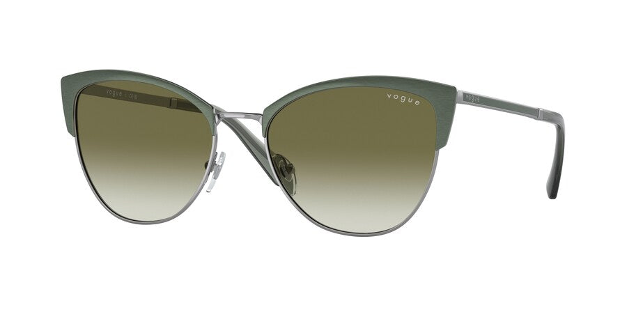 Vogue VO4251S Butterfly Sunglasses  51788E-TOP BRUSHED GREEN/GUNMETAL 55-18-140 - Color Map green