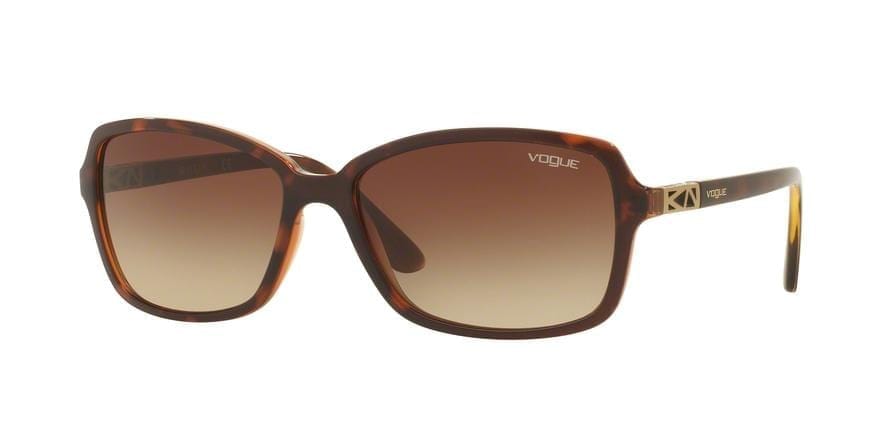 Vogue VO5031S Rectangle Sunglasses  238613-TOP DK HAVANA/LT BROWN TRANSP 58-16-135 - Color Map havana