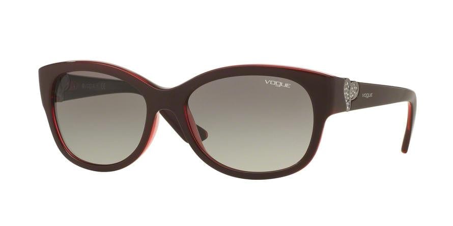 Vogue VO5034SB Pillow Sunglasses  237711-TOP DARK RED/OPAL RED 56-17-135 - Color Map purple/reddish