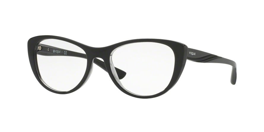 Vogue VO5102 Cat Eye Eyeglasses  2385-TOP BLACK/GREY TRANSPARENT 51-17-135 - Color Map black