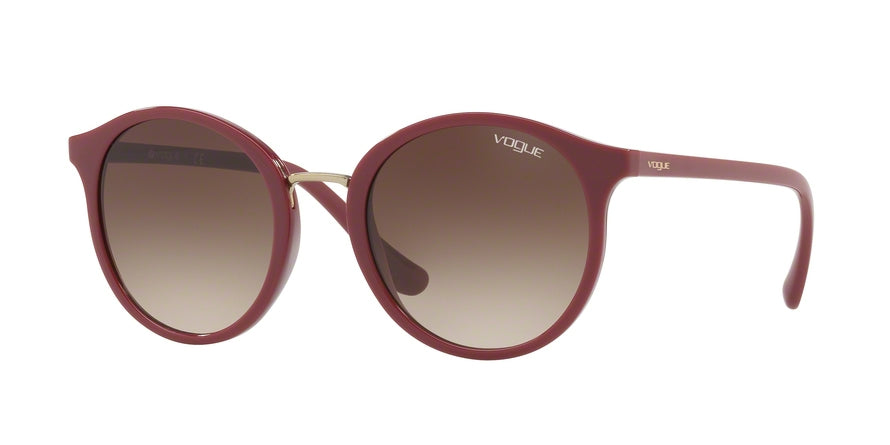 Vogue VO5166S Round Sunglasses  256613-DARK RED 51-21-140 - Color Map red