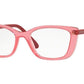 Vogue VO5217 Irregular Eyeglasses  2615-TRANSPARENT RASBERRY 53-17-140 - Color Map red