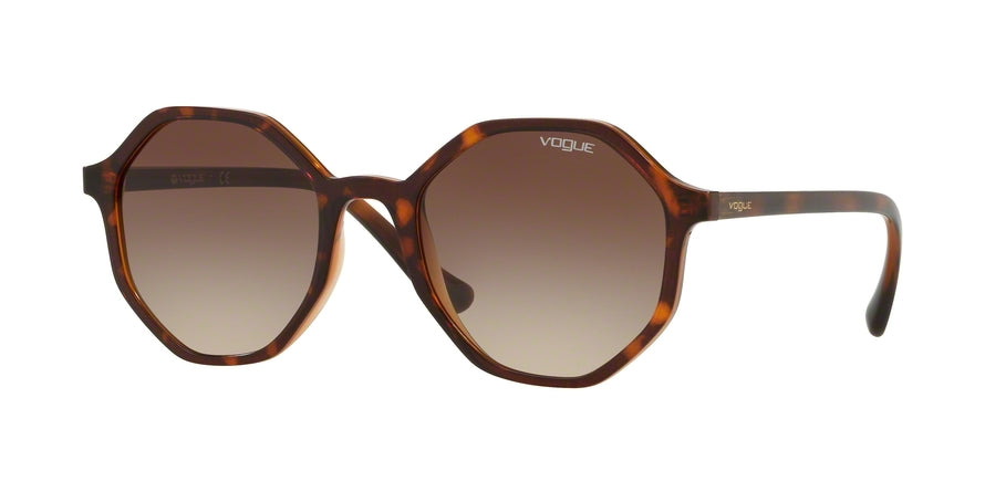 Vogue VO5222S Irregular Sunglasses  238613-TOP HAVANA/ BROWN TRANSPARENT 52-20-140 - Color Map havana