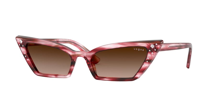 Vogue SUPER VO5282BM Cat Eye Sunglasses  286913-STRIPED RED 54-18-140 - Color Map red