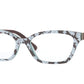 Vogue VO5289 Pillow Eyeglasses  2769-TOP BROWN TEXTURE LIGHT BLUE 51-17-140 - Color Map multi