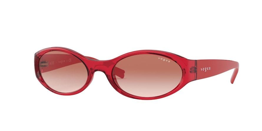 Vogue VO5315S Oval Sunglasses  280313-TRANSPARENT RED 53-18-125 - Color Map red