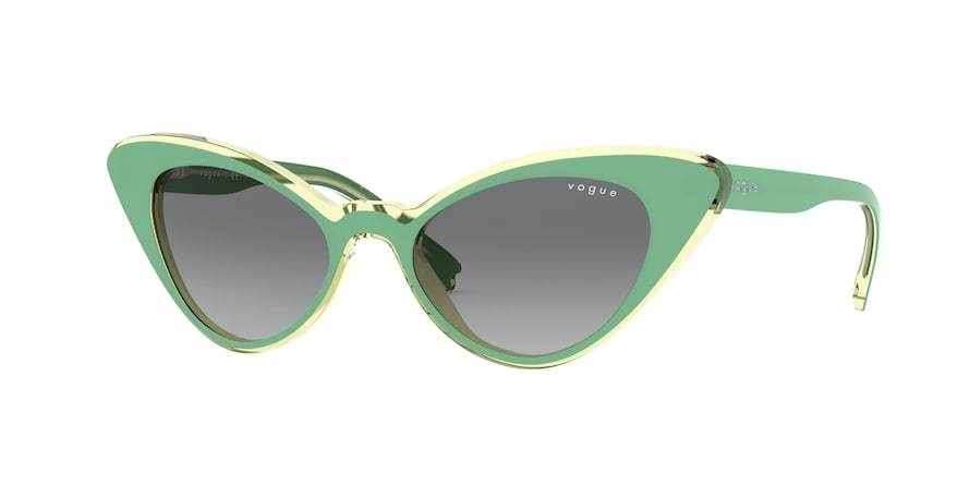 Vogue VO5317S Cat Eye Sunglasses  281011-TOP GREEN/TRANSPARENT BEIGE 49-17-135 - Color Map green