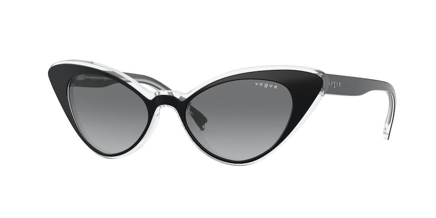Vogue VO5317S Cat Eye Sunglasses  W82711-TOP BLACK/TRANSPARENT 49-17-135 - Color Map black