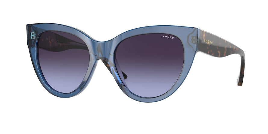 Vogue VO5339S Cat Eye Sunglasses  28304Q-BLUE TRANSPARENT 52-18-140 - Color Map blue