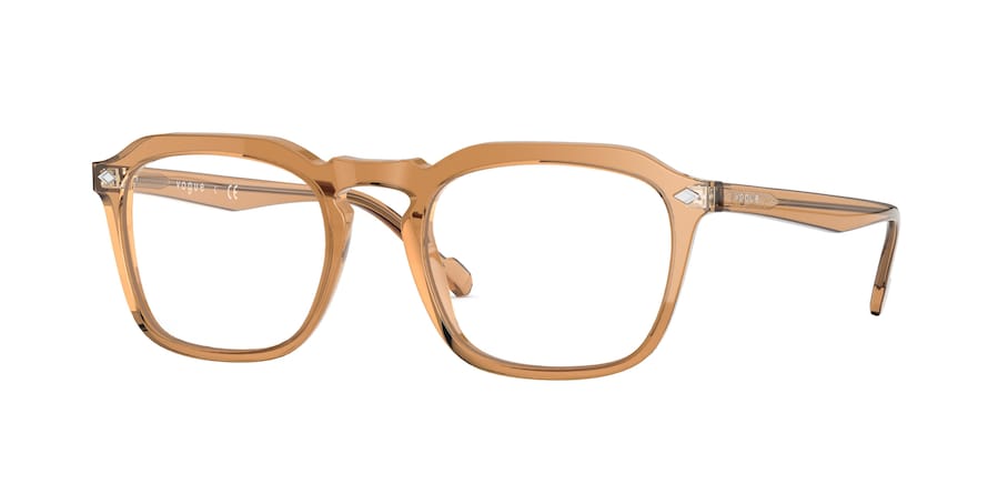 Vogue VO5348 Square Eyeglasses  2855-TRANSPARENT CARAMEL 51-20-145 - Color Map light brown