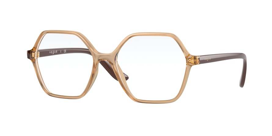 Vogue VO5363 Irregular Eyeglasses  2826-TRANSPARENT CARAMEL 53-16-140 - Color Map light brown