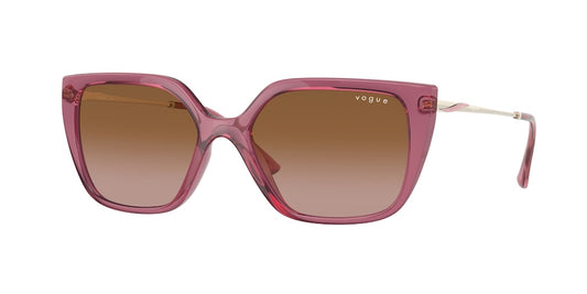 Vogue VO5386SF Rectangle Sunglasses  279813-TRANSPARENT PURPLE 55-16-140 - Color Map purple/reddish