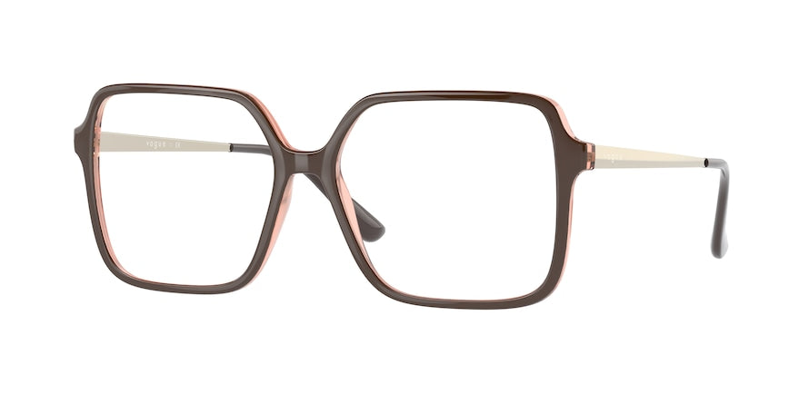Vogue VO5406 Square Eyeglasses  2962-TOP BROWN/RAINBOW RED 55-15-140 - Color Map brown
