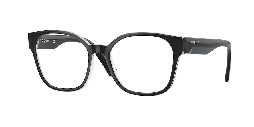 Vogue VO5407 Square Eyeglasses  2961-TOP BLACK/FLOWERS VIOLET 51-17-140 - Color Map black