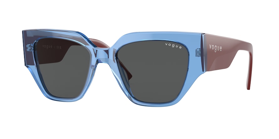 Vogue VO5409S Irregular Sunglasses  295187-TRANSPARENT BLUE 52-18-140 - Color Map blue