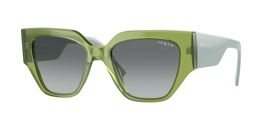 Vogue VO5409S Irregular Sunglasses  295311-TRANSPARENT GREEN 52-18-140 - Color Map green