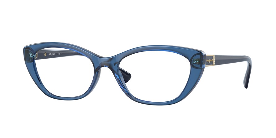 Vogue VO5425B Oval Eyeglasses  2988-TRANSPARENT LIGHT BLUE 54-17-140 - Color Map blue