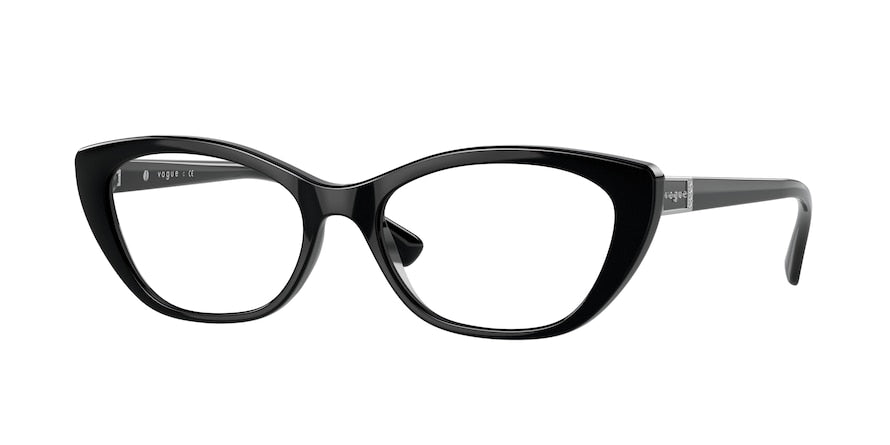 Vogue VO5425B Oval Eyeglasses  W44-BLACK 54-17-140 - Color Map black