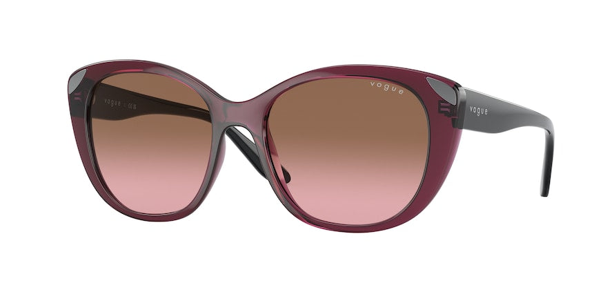 Vogue VO5457S Butterfly Sunglasses  298914-TRANSPARENT CHERRY 53-17-135 - Color Map red
