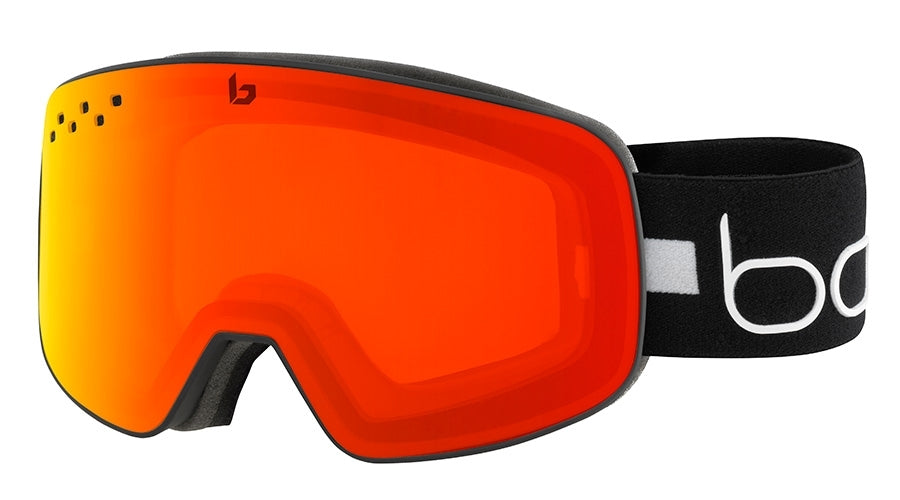BOLLE NEVADA GOGGLES  MATTE BLACK LINE PHOTOCHROMIC FIRE RED One Size