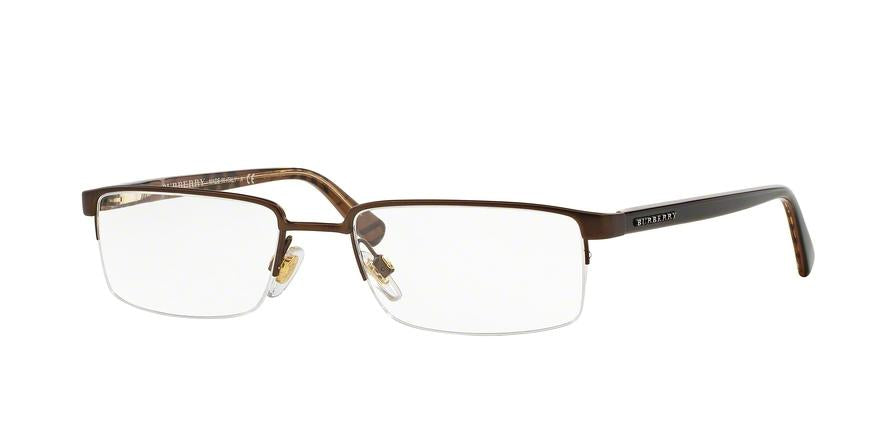 Burberry BE1006 Rectangle Eyeglasses  1012-MATTE BROWN 52-18-140 - Color Map brown