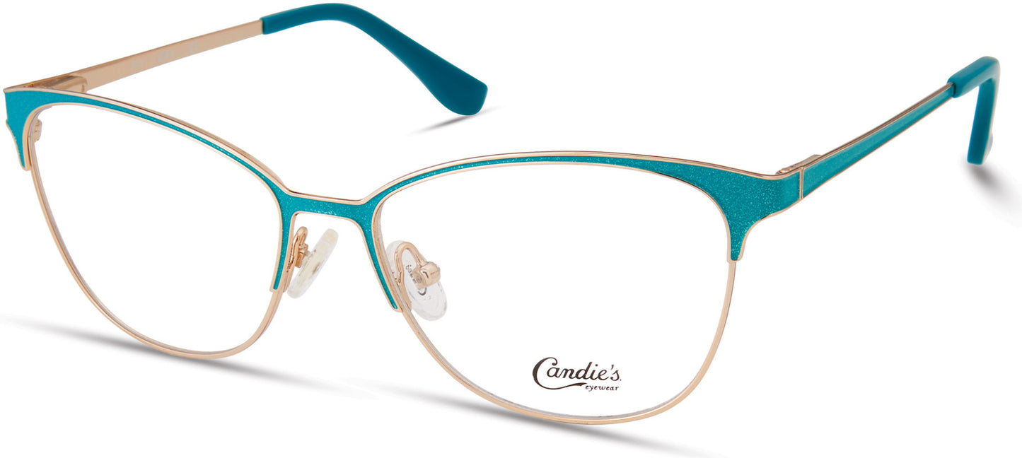 Candies CA0186 Square Eyeglasses 087-087 - Shiny Turquoise