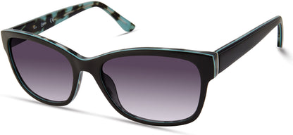 Candies CA1035 Rectangular Sunglasses 01B-01B - Shiny Black  / Gradient Smoke
