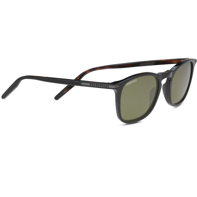 Serengeti Delio Sunglasses  Shiny Black/dark Tortoise Inside Temple Medium