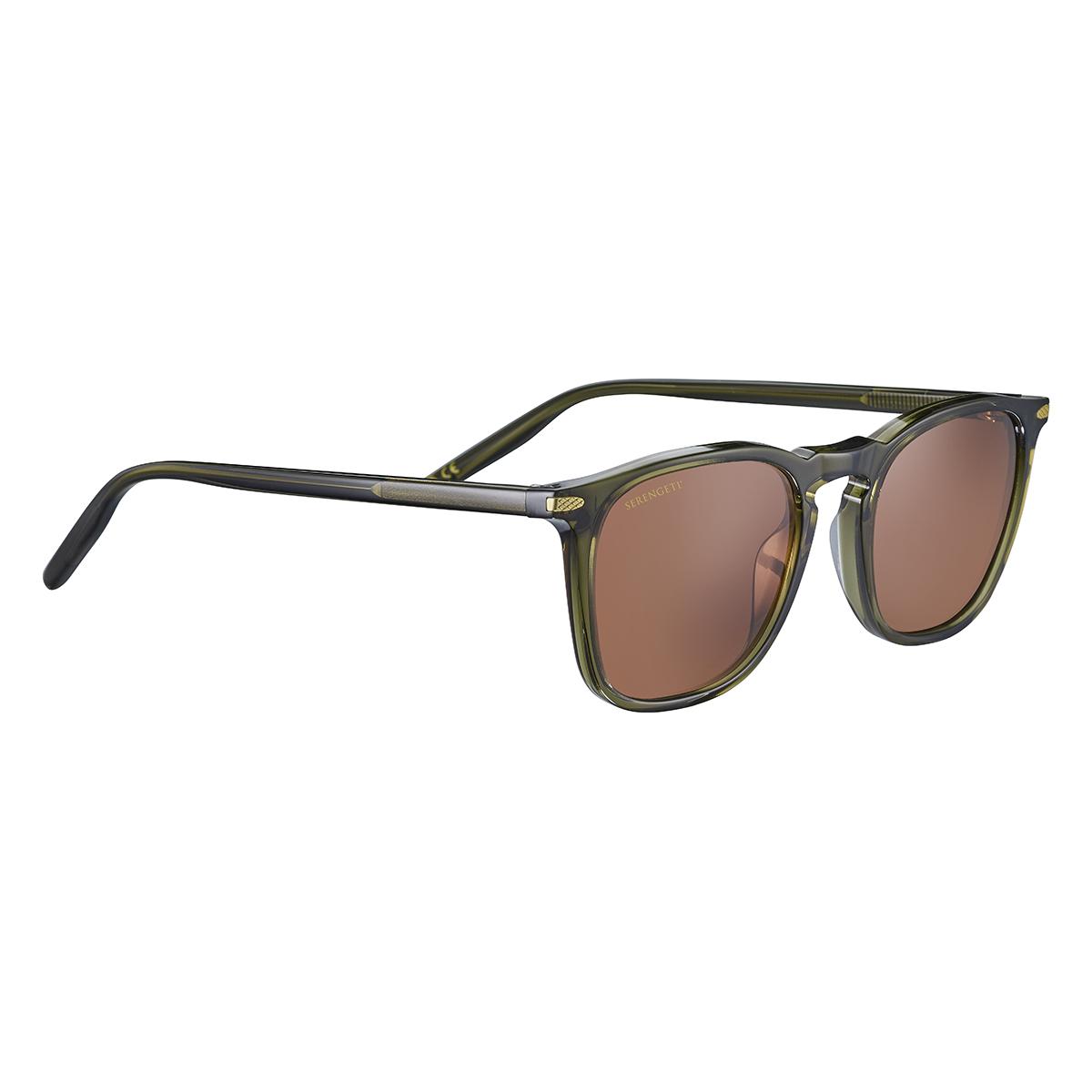 Serengeti Delio Sunglasses  Shiny Crystal Khaki Medium