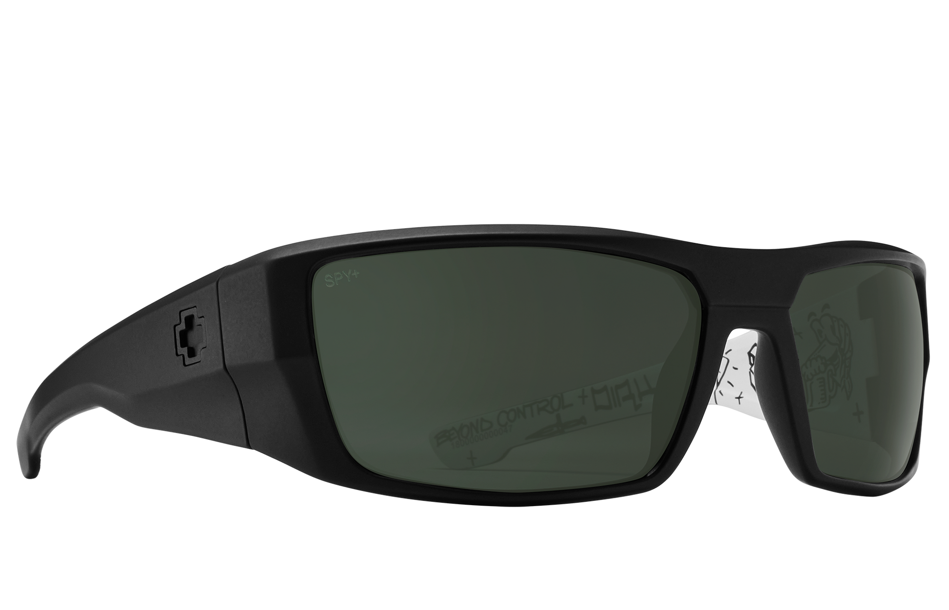 SPY Dirk Sunglasses  Happy Gray Green White Crypto  64-16-125