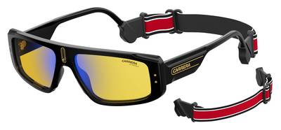  Carrera 1022/S Rectangular Sunglasses 0OIT-Black Redgd