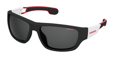  Carrera 4008/S Rectangular Sunglasses 04NL-Matte Black White