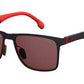  Carrera 8026/S Rectangular Sunglasses 0BLX-Bkrt Crystal Red