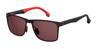  Carrera 8026/S Rectangular Sunglasses 0BLX-Bkrt Crystal Red
