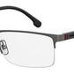  Carrera 8835 Rectangular Eyeglasses 0R80-Semi Matte Dark Ruthenium