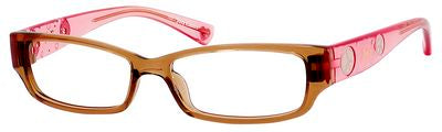 JU Little Drama Rectangular Eyeglasses 0DJ3-Brown Pink Fade