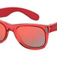 POLAROID P 0115 Rectangular Sunglasses 06XQ-Crystal Red