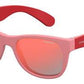 POLAROID P 0300 Rectangular Sunglasses 06XQ-Crystal Red