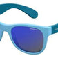 POLAROID P 0300 Rectangular Sunglasses 0RHB-Crystal Azure